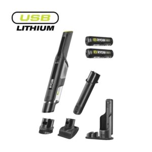 Ryobi 4V USB Lithiumâ¢ Håndstøvsuger med ladestation (2 x 2,0 Ah) - RHV44-220G